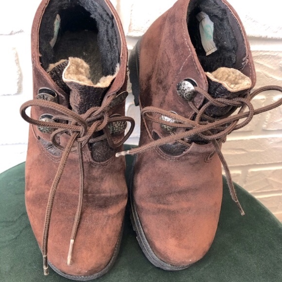 COPY - Rare vtg SOREL brown suede hiking winter boots 7 - Picture 3 of 9